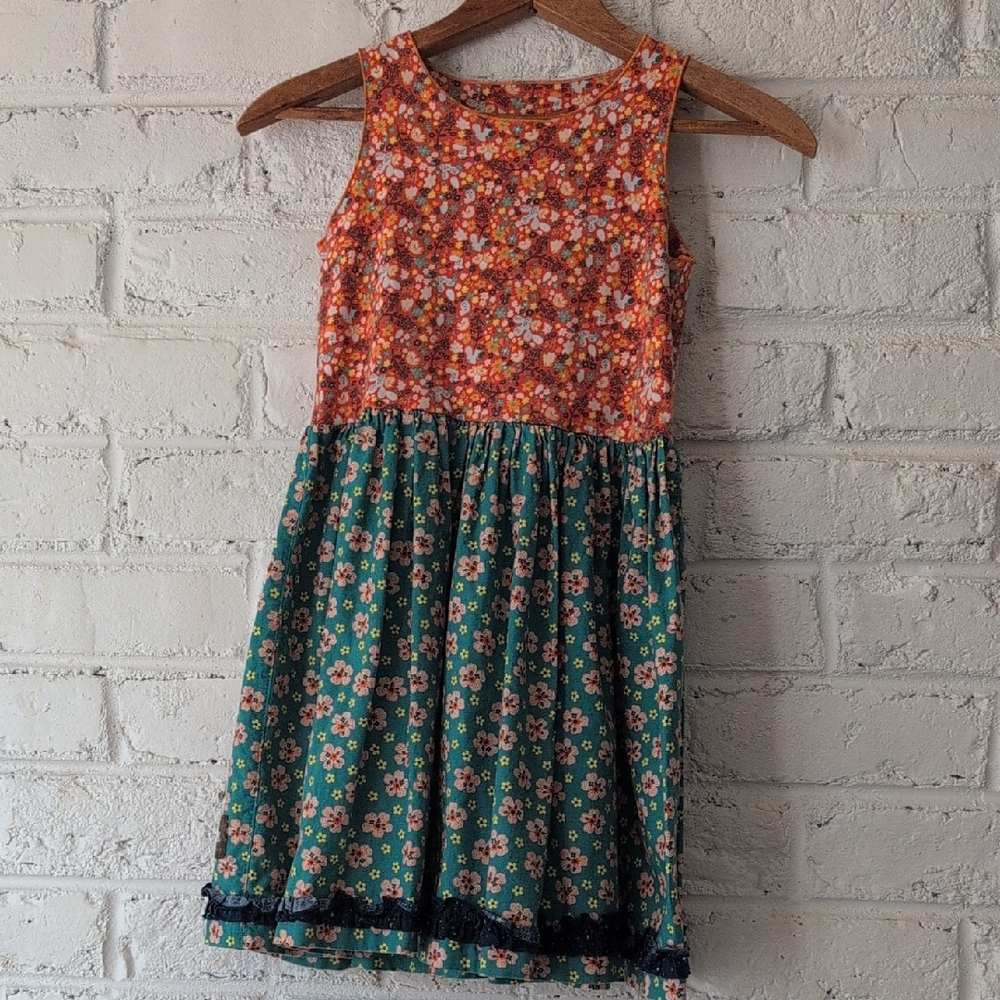 Matilda Jane Platinum Floral Two-Tone Girls' Sleeveless Dress